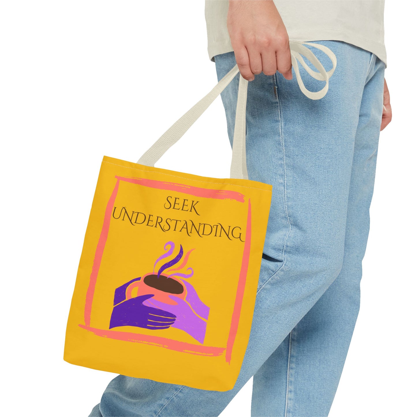 Tote Bag (Yellow) | Understanding | Design for Book Lovers, Students, Teachers, Gifts, Everyday Use