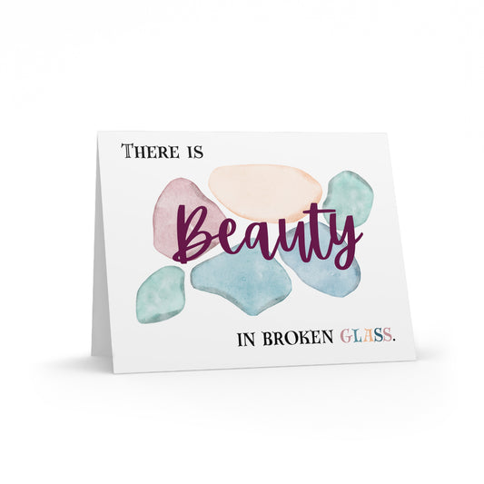 Artistic Greeting Cards Set | 8 Cards, Inspirational Text, Perfect for All Occasions, Handmade Card Set, Unique Stationery | Beauty in Broken Glass