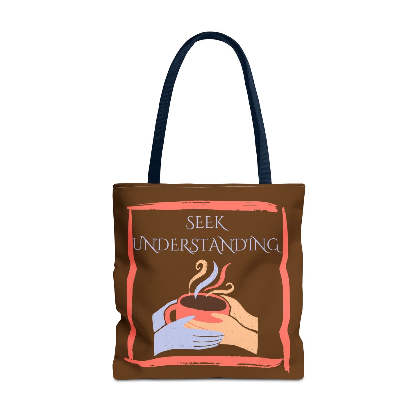 Tote Bag (Brown) | Understanding | Design for Book Lovers, Students, Teachers, Gifts, Everyday Use