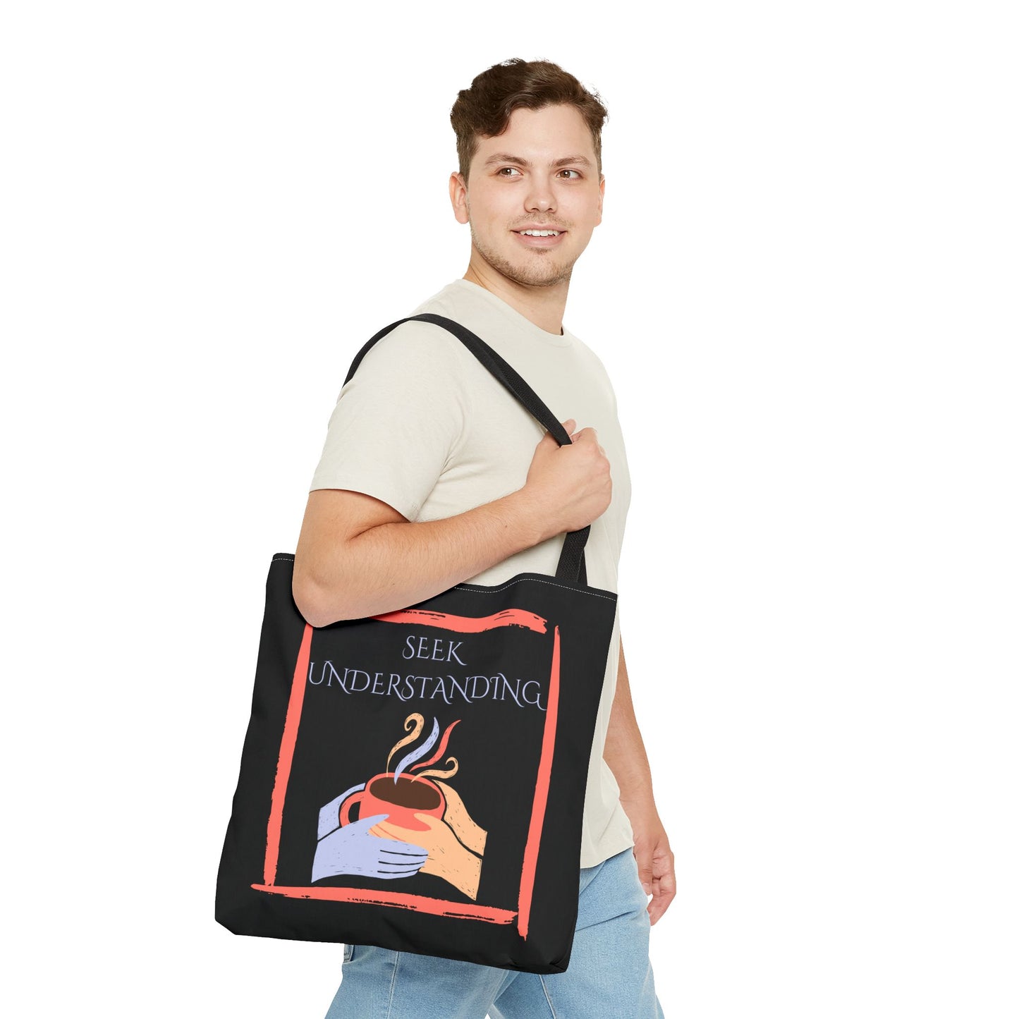 Tote Bag (Black) | Understanding | Design for Book Lovers, Students, Teachers, Gifts, Everyday Use