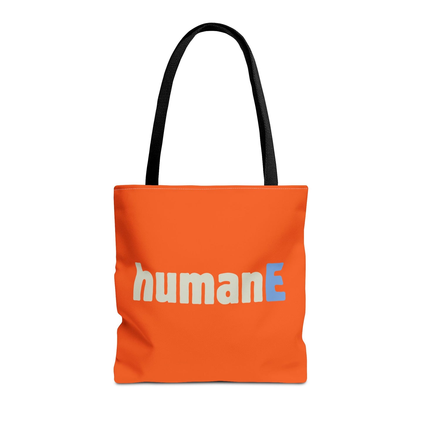 Tote Bag (Orange) | humanE | Design for Book Lovers, Students, Teachers, Gifts, Everyday Use