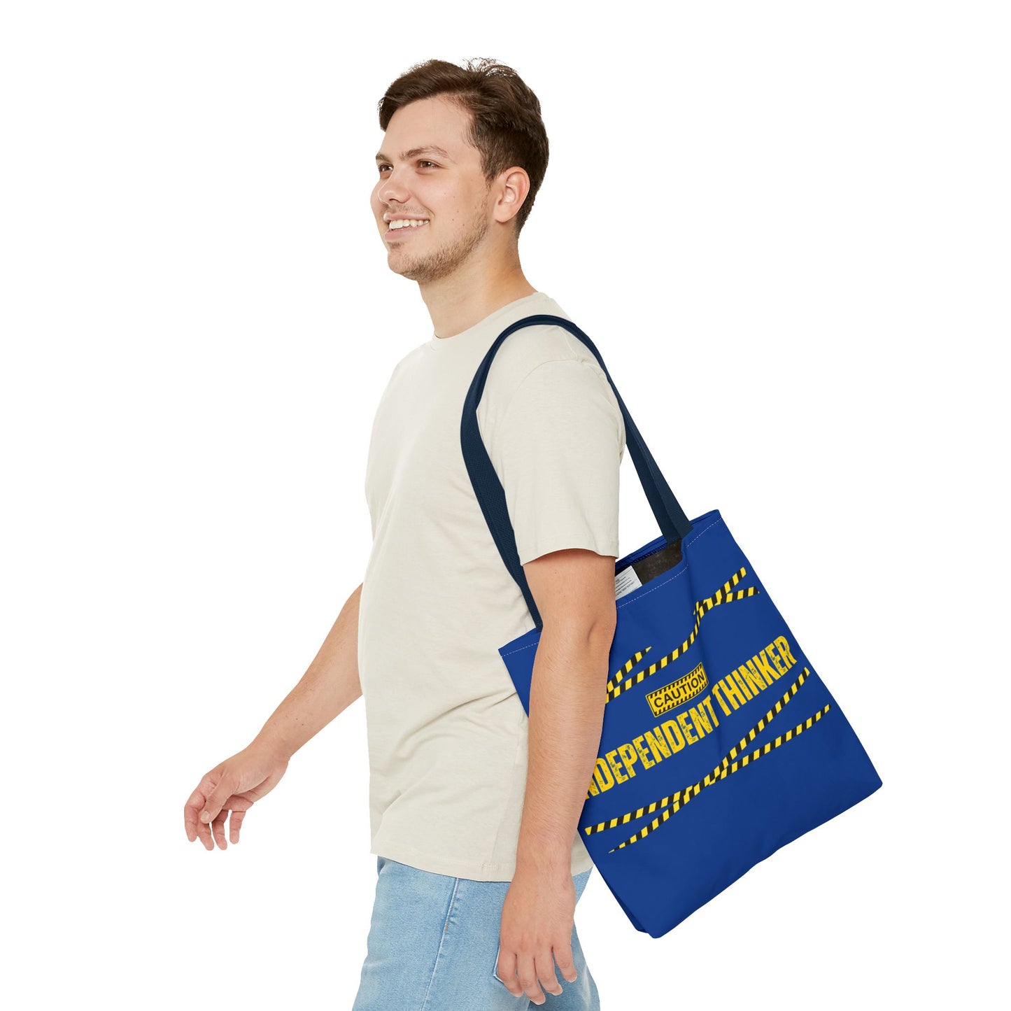 Tote Bag (Blue) | Independent Thinker | Design for Book Lovers, Students, Teachers, Gifts, Everyday Use