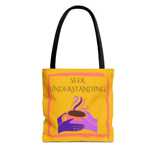 Tote Bag (Yellow) | Understanding | Design for Book Lovers, Students, Teachers, Gifts, Everyday Use