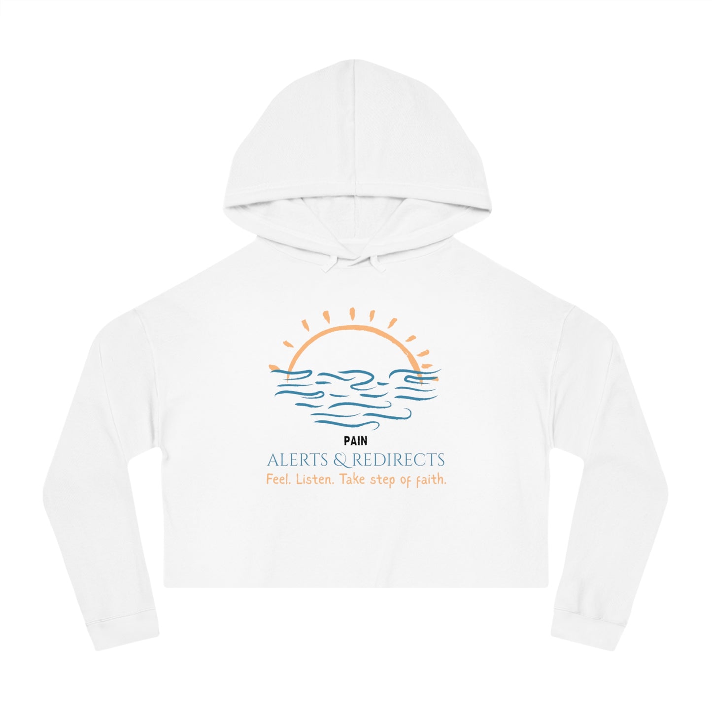 Women’s Cropped Hooded Sweatshirt | Redirect (Front print)
