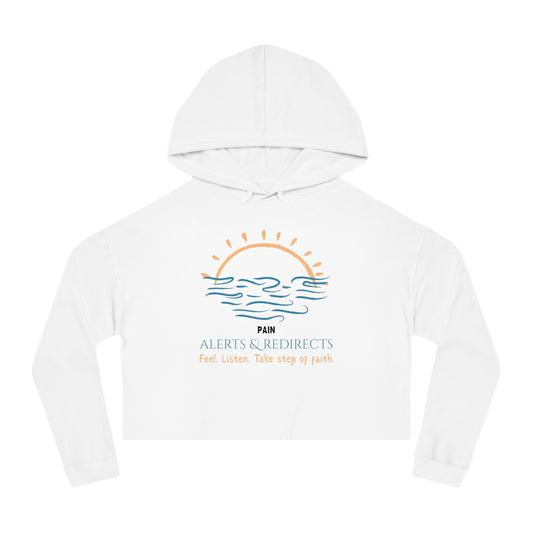 Women’s Cropped Hooded Sweatshirt | Redirect (Front print)