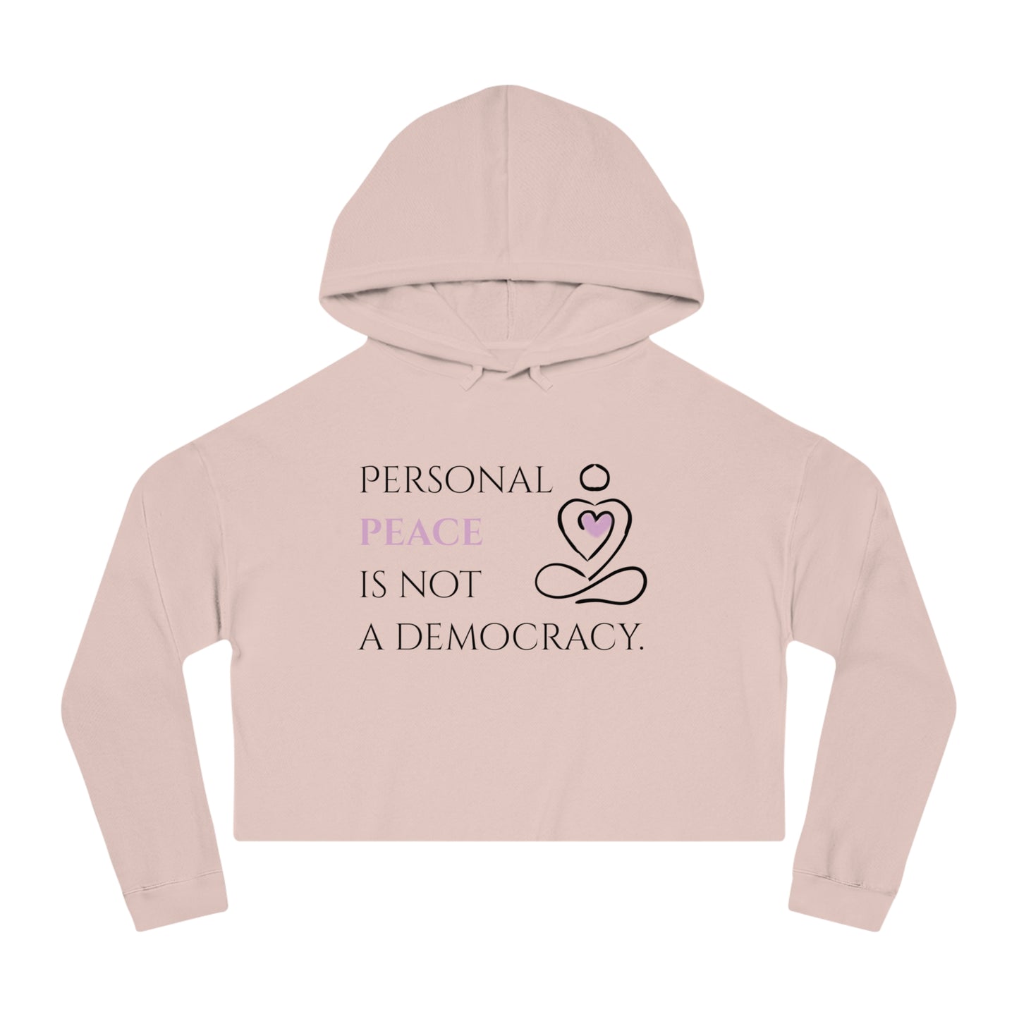 Women’s Cropped Hooded Sweatshirt | Peace (Front print)