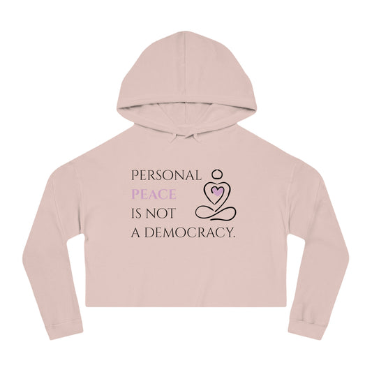 Women’s Cropped Hooded Sweatshirt | Peace (Front print)
