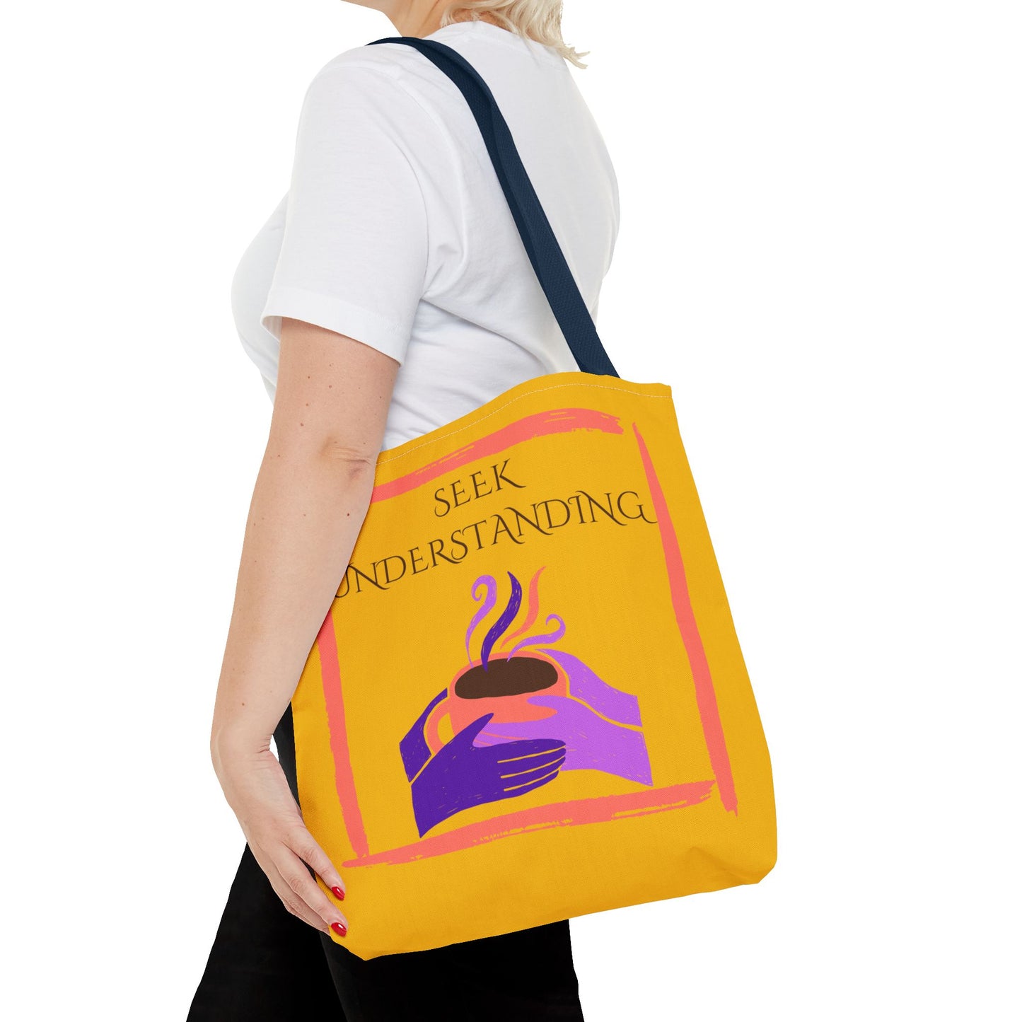 Tote Bag (Yellow) | Understanding | Design for Book Lovers, Students, Teachers, Gifts, Everyday Use