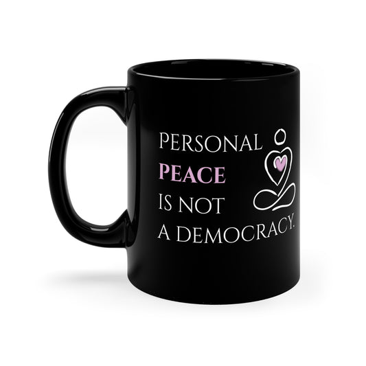 Black Coffee Mug, 11oz, both sides | Peace