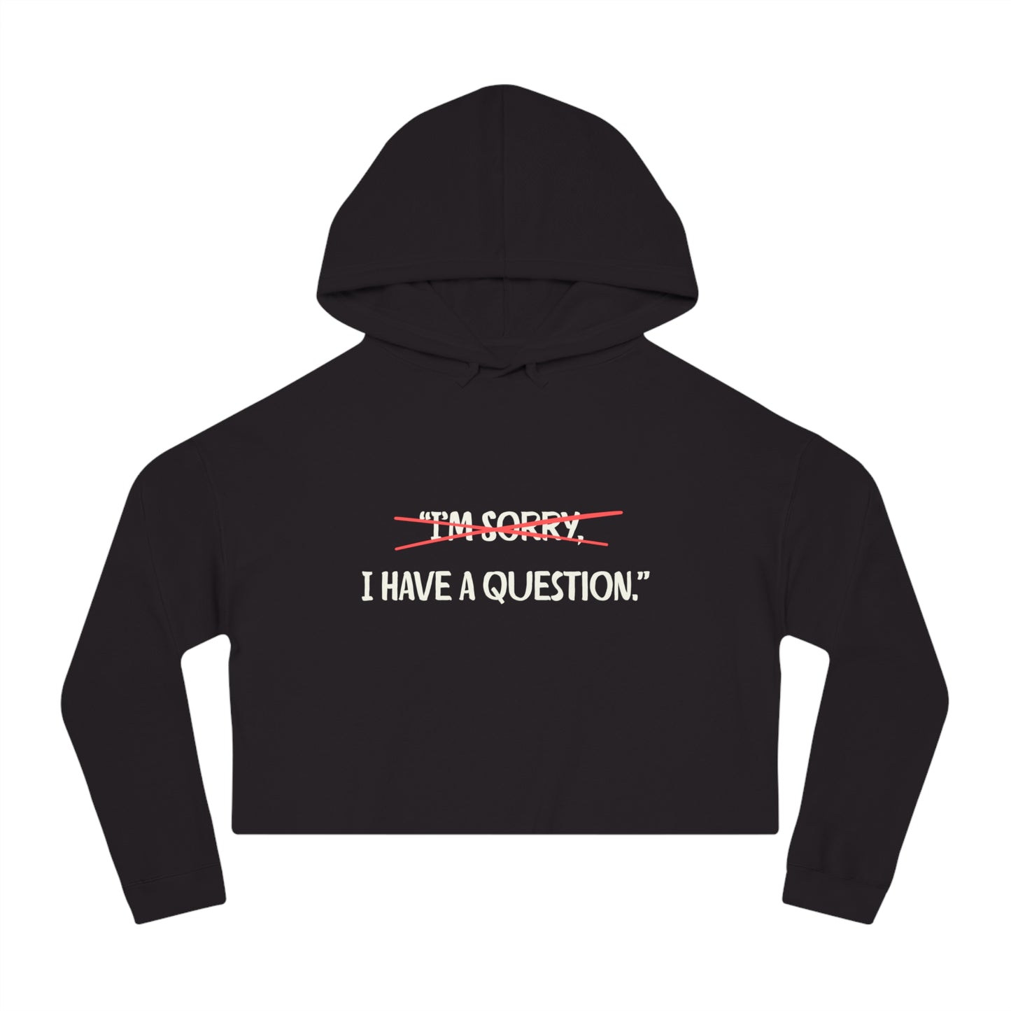 Women’s Cropped Hooded Sweatshirt | Question (Front print)