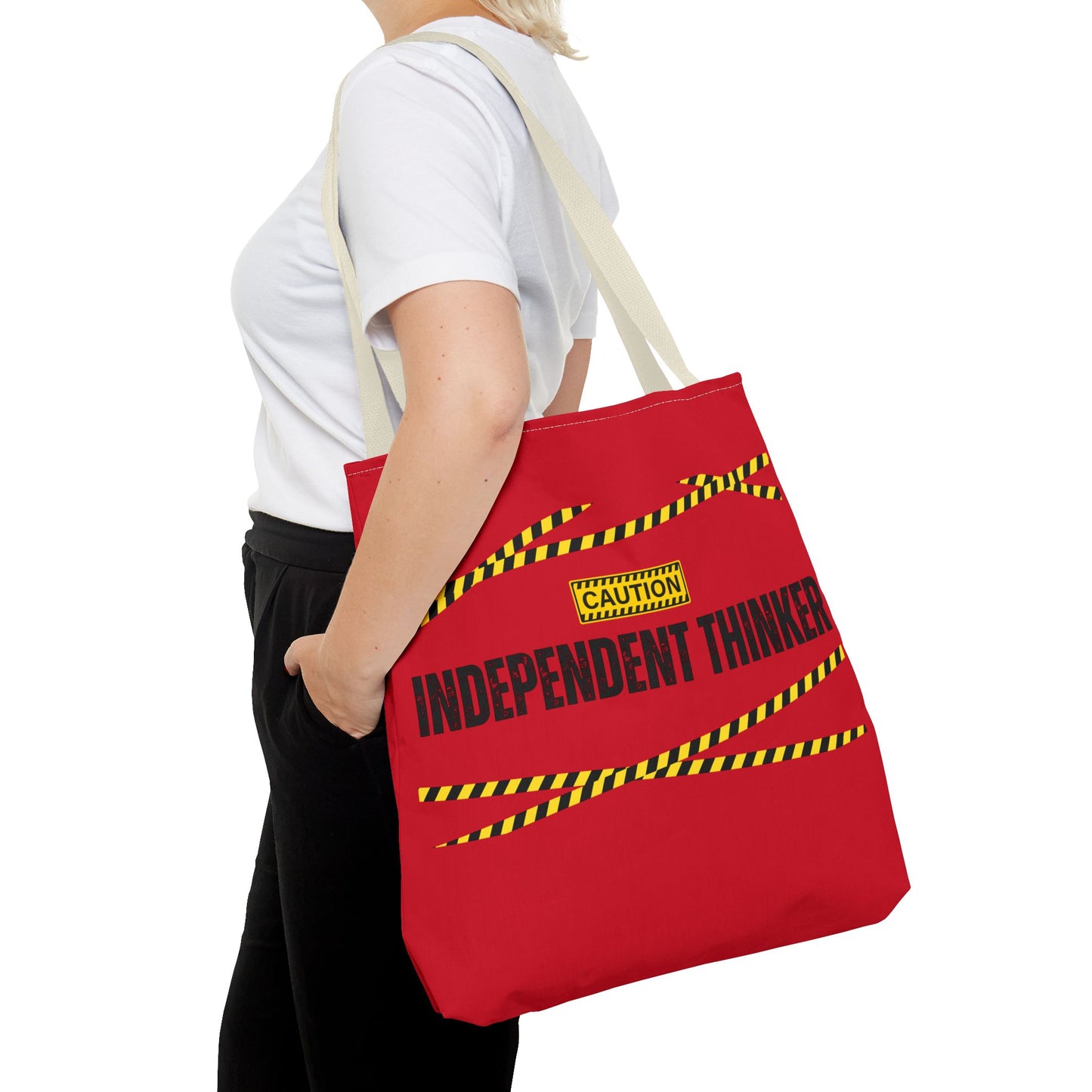 Tote Bag (Red) | Independent Thinker | Design for Book Lovers, Students, Teachers, Gifts, Everyday Use