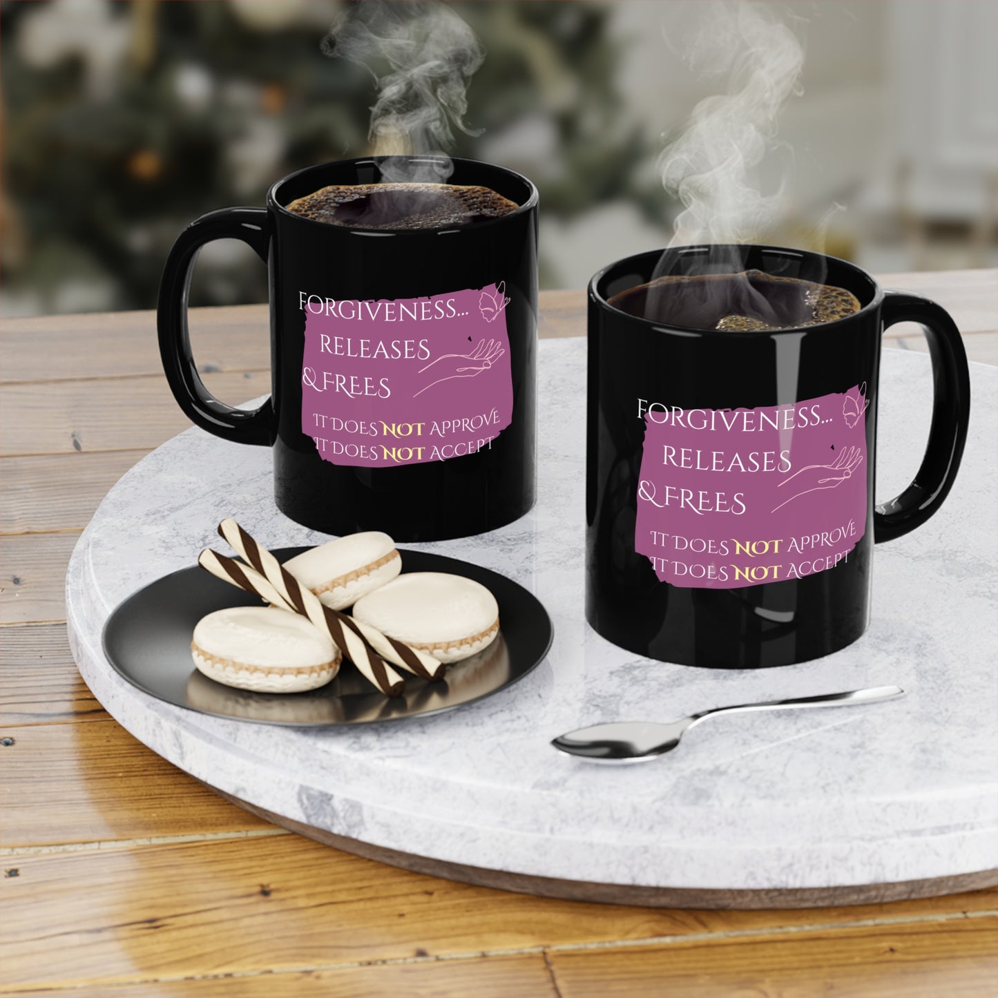 Black Coffee Mug, 11oz, both sides | Forgiveness