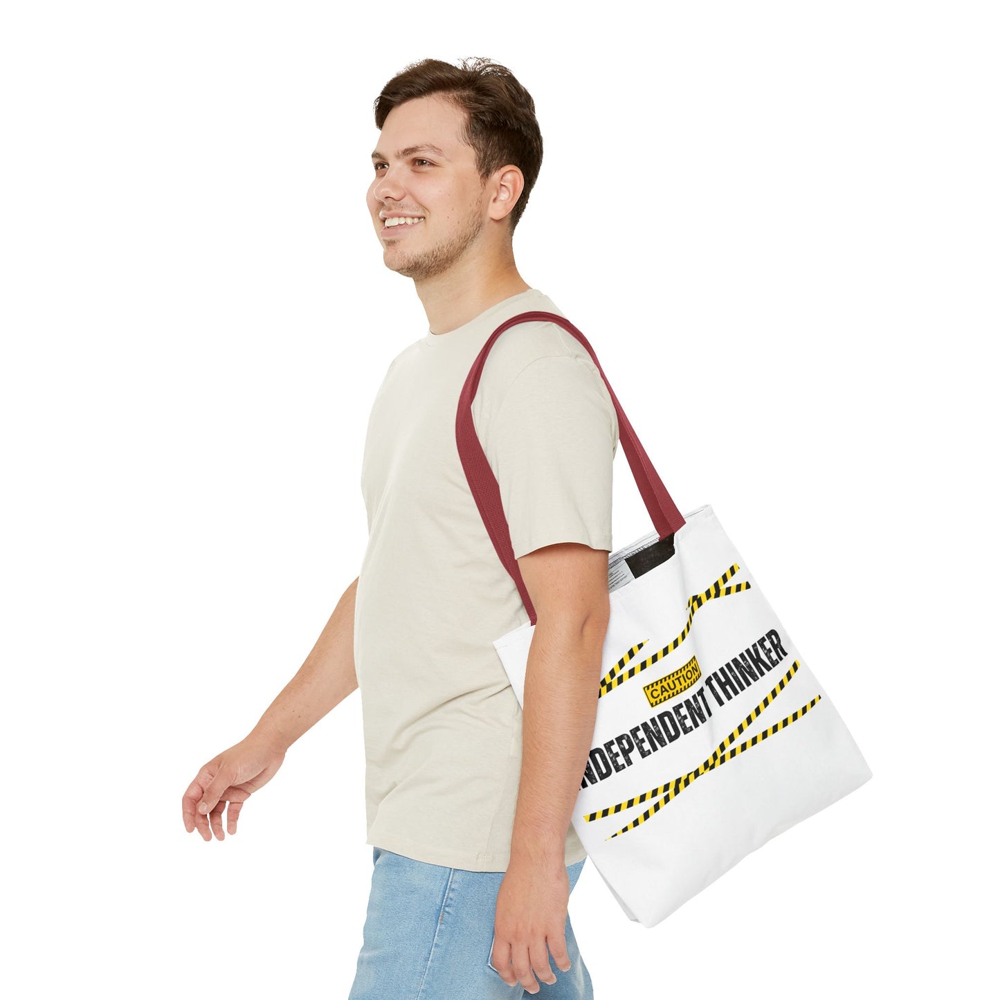 Tote Bag (White) | Independent Thinker | Design for Book Lovers, Students, Teachers, Gifts, Everyday Use