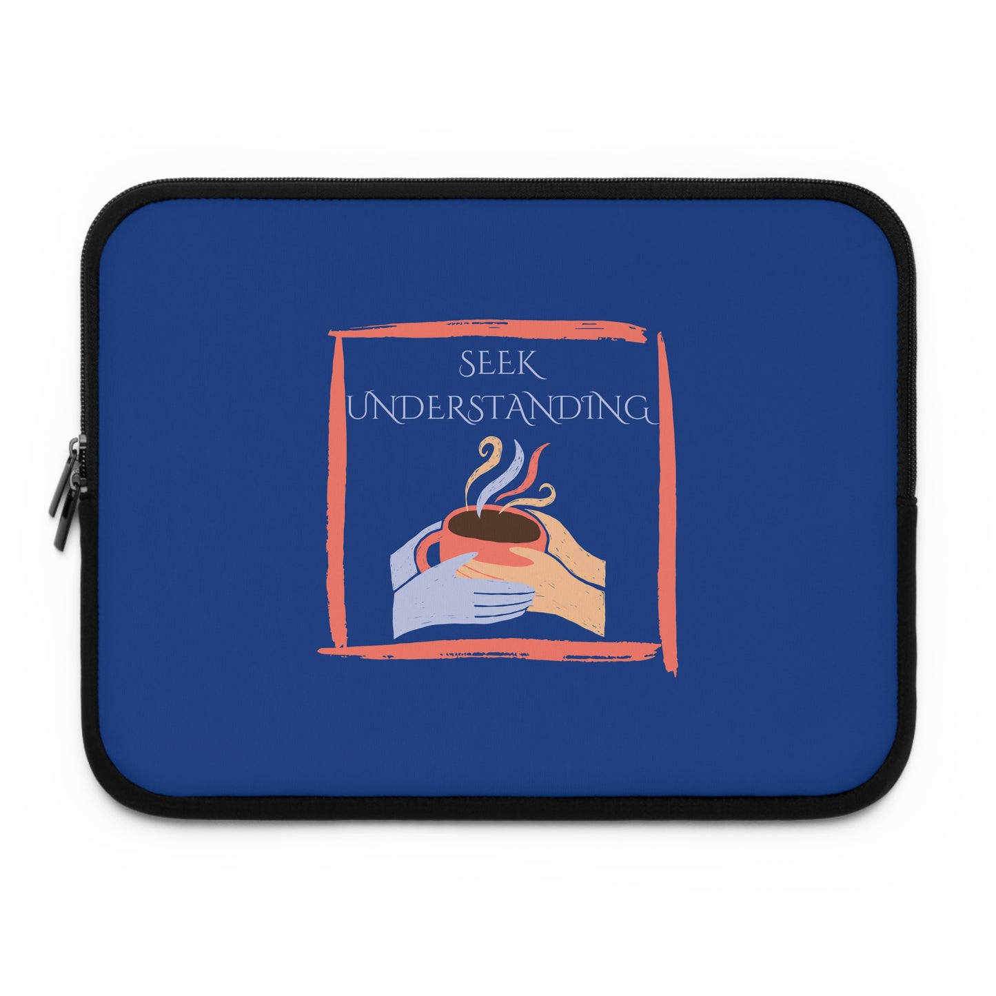 Laptop Sleeve (Blue) | Understanding | Stylish Tech Case, Gift for Students, Writers, Creatives, Gender-Neutral Design, Unique Laptop Pouch