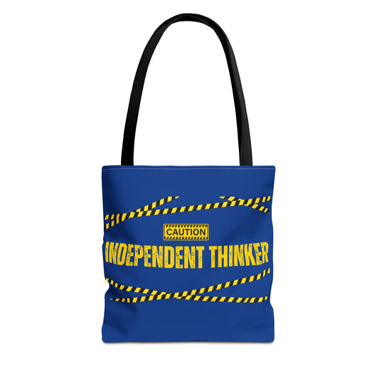 Tote Bag (Blue) | Independent Thinker | Design for Book Lovers, Students, Teachers, Gifts, Everyday Use