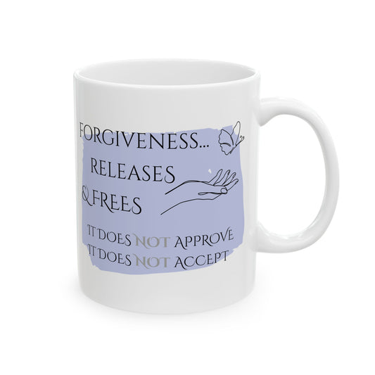 Ceramic Mug, 11oz, both sides, Lilac | Forgiveness