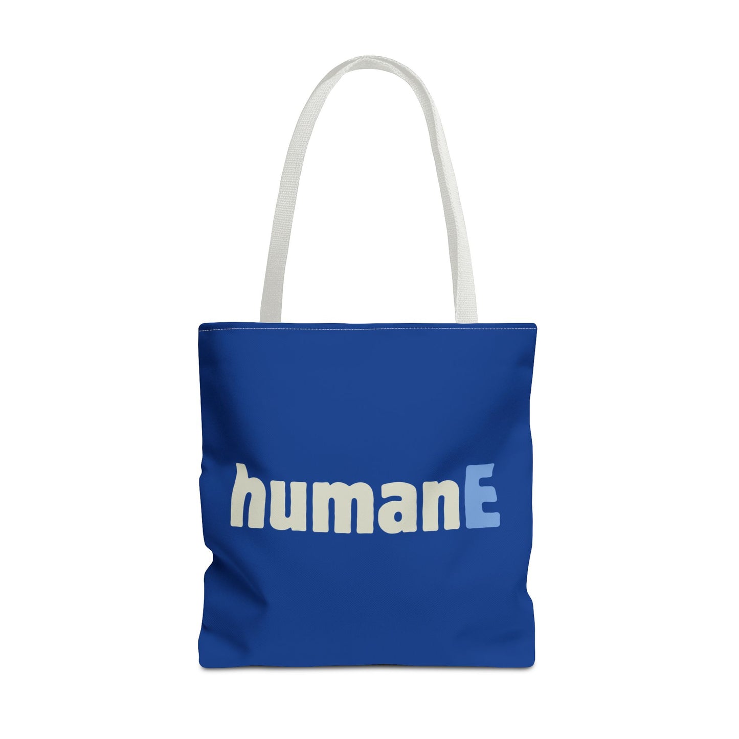 Tote Bag (Blue) | humanE | Design for Book Lovers, Students, Teachers, Gifts, Everyday Use