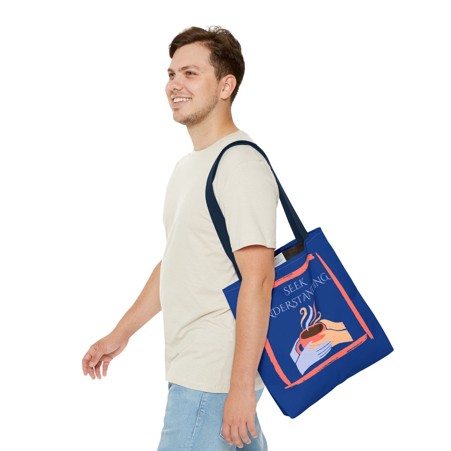 Tote Bag (Blue) | Understanding | Design for Book Lovers, Students, Teachers, Gifts, Everyday Use