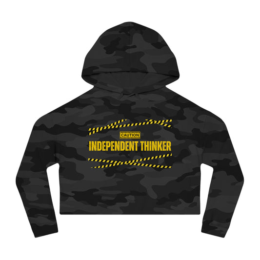 Women’s Cropped Hooded Sweatshirt | Independent Thinker (Front print)