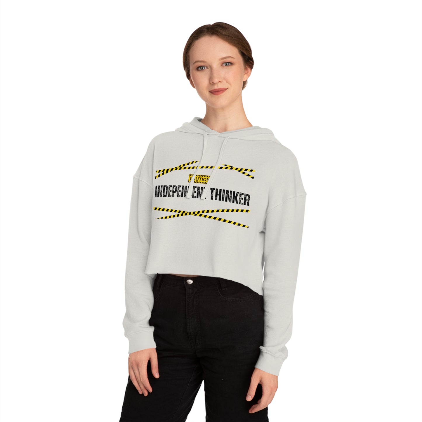 Women’s Cropped Hooded Sweatshirt | Independent Thinker (Front print)