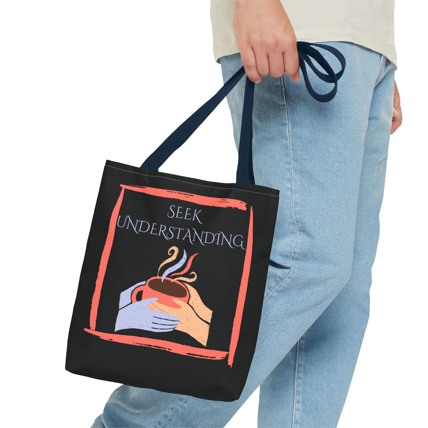 Tote Bag (Black) | Understanding | Design for Book Lovers, Students, Teachers, Gifts, Everyday Use