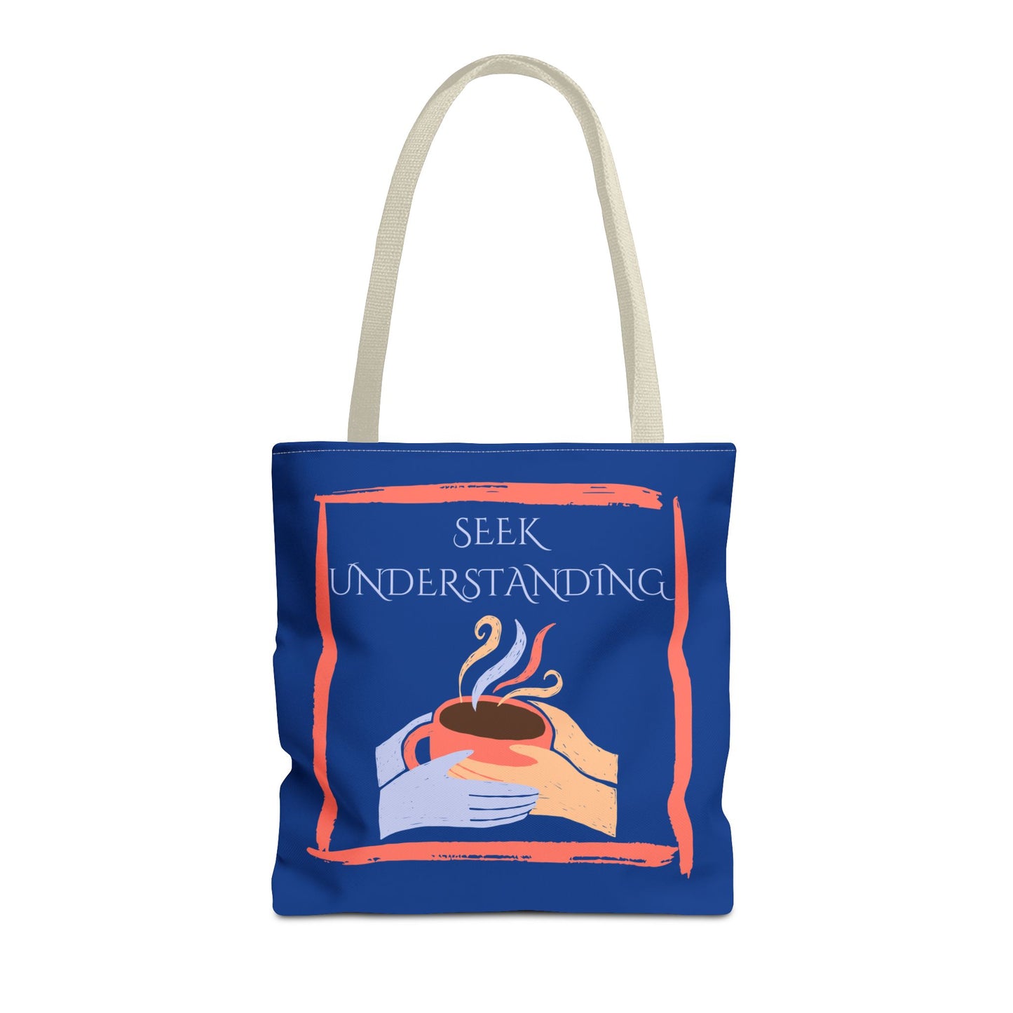 Tote Bag (Blue) | Understanding | Design for Book Lovers, Students, Teachers, Gifts, Everyday Use