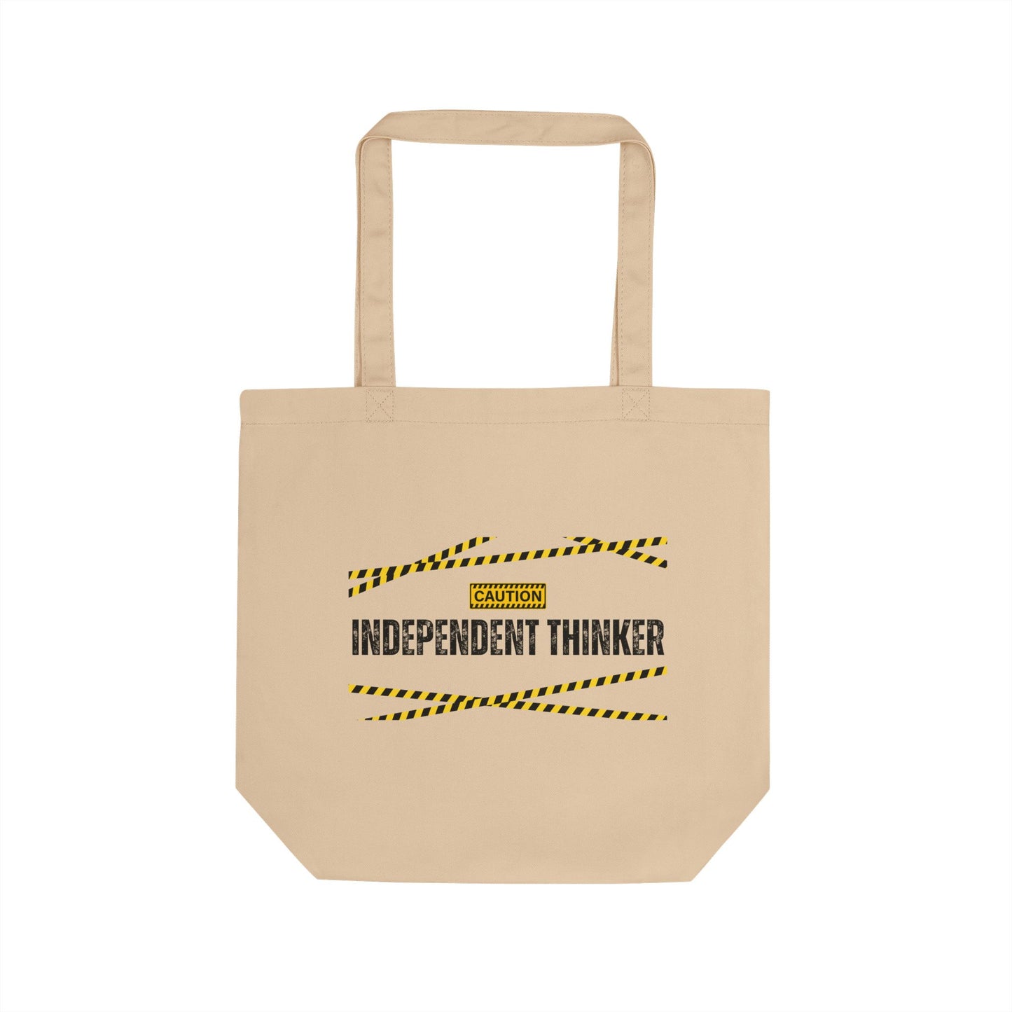 Eco-Friendly Tote Bag (Natural & Black) - Independent Thinker | Reusable Shopping Bag, Beach Bag, Gift Bag, Grocery Tote