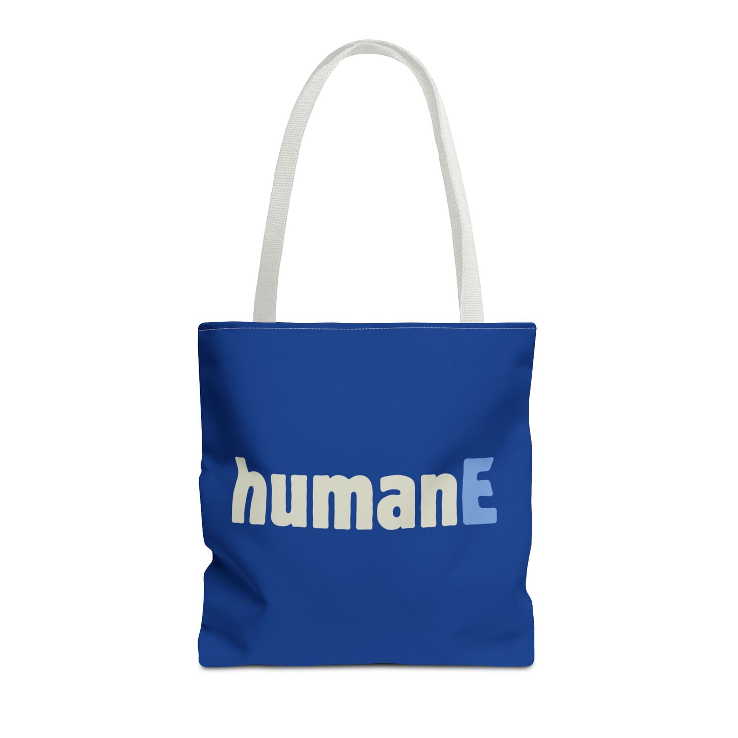 Tote Bag (Blue) | humanE | Design for Book Lovers, Students, Teachers, Gifts, Everyday Use