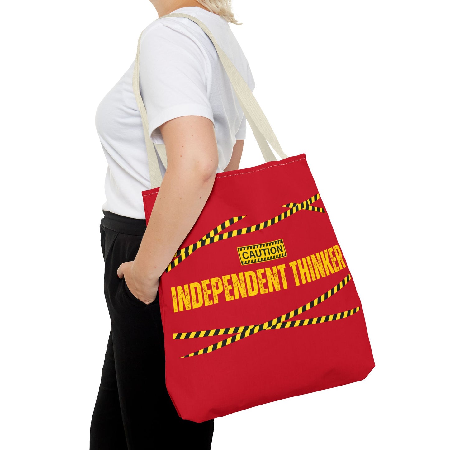 Tote Bag (Red) | Independent Thinker | Design for Book Lovers, Students, Teachers, Gifts, Everyday Use