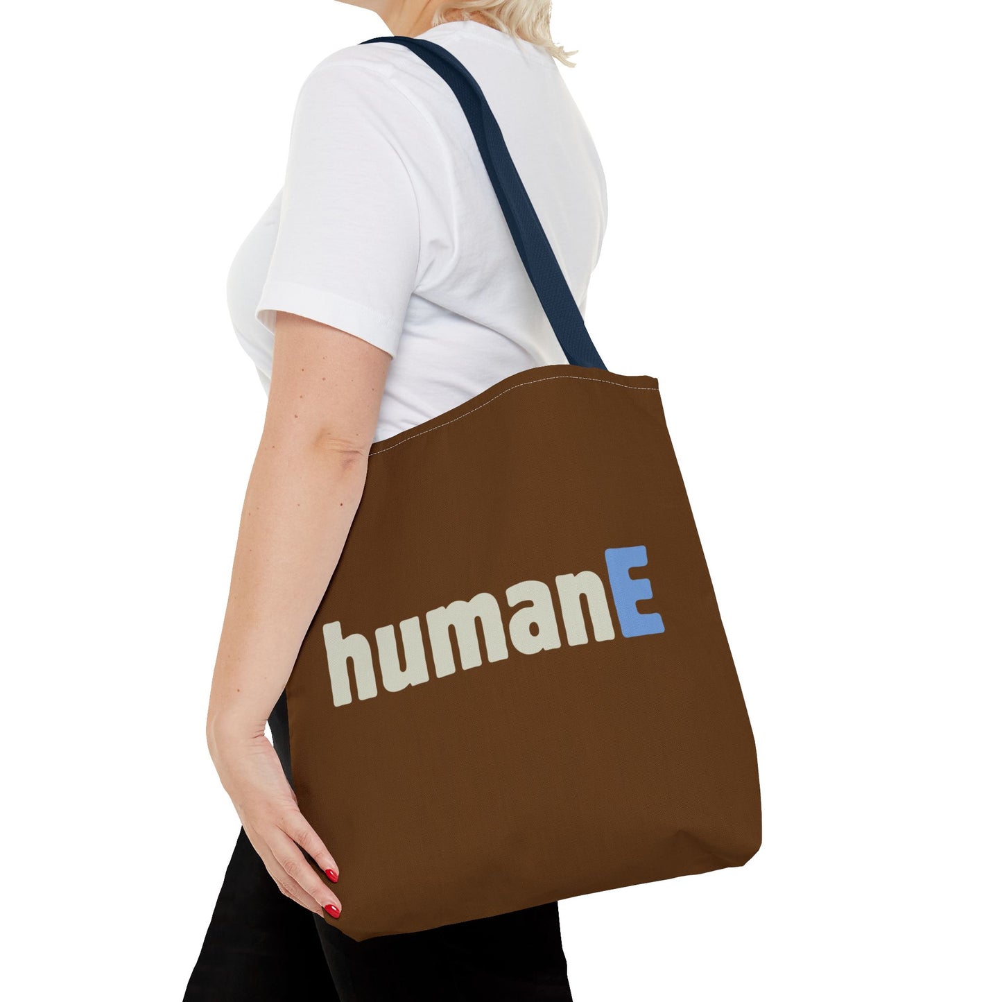 Tote Bag (Brown) | humanE | Design for Book Lovers, Students, Teachers, Gifts, Everyday Use