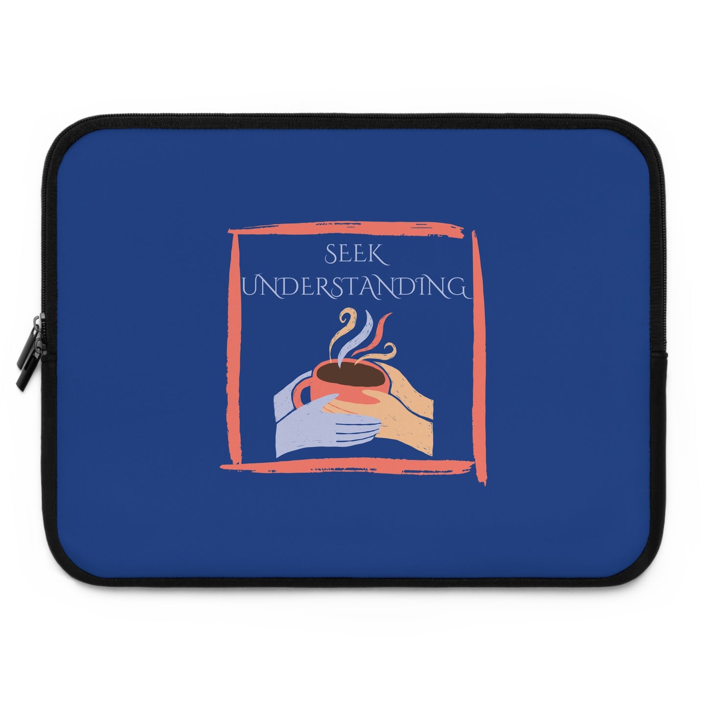 Laptop Sleeve (Blue) | Understanding | Stylish Tech Case, Gift for Students, Writers, Creatives, Gender-Neutral Design, Unique Laptop Pouch