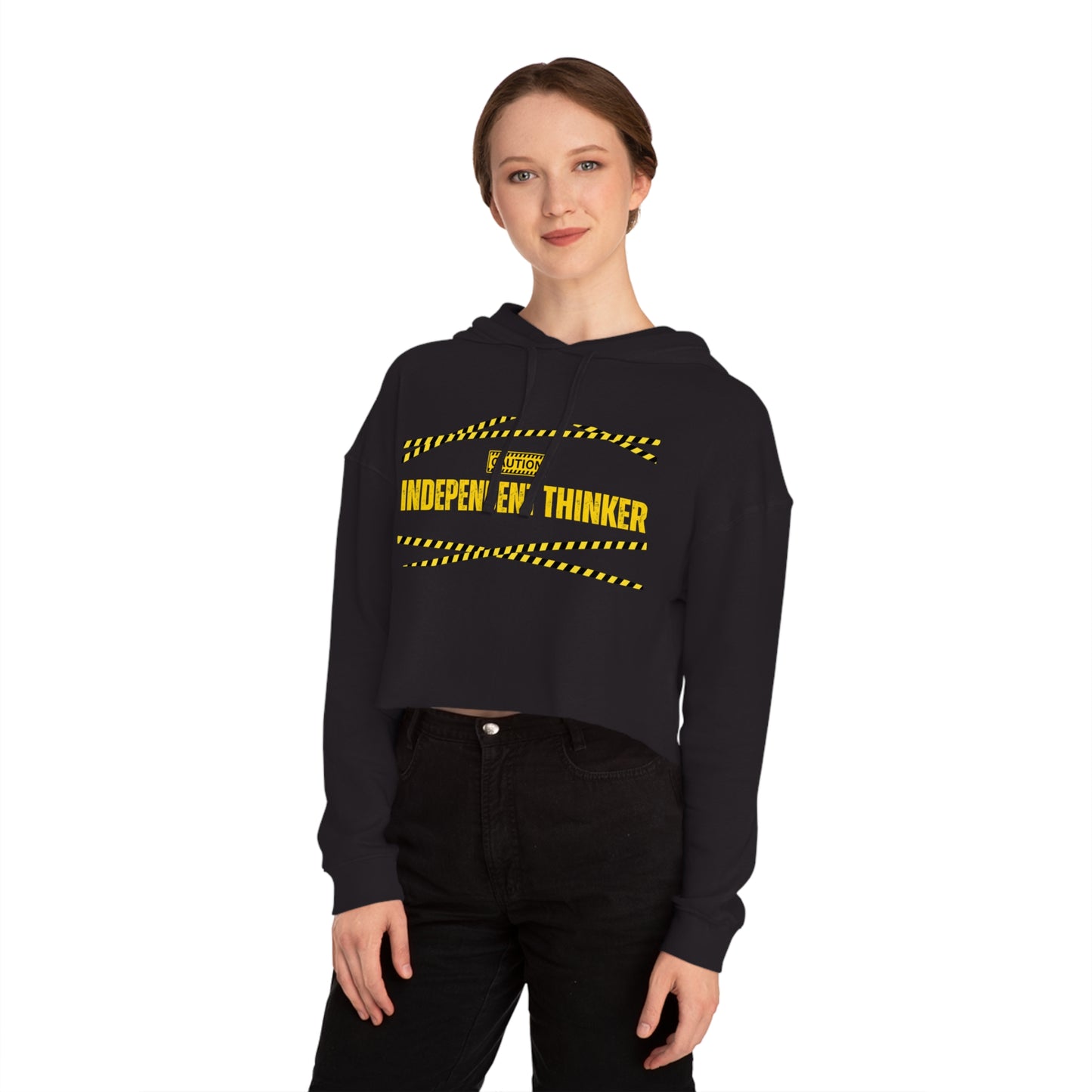 Women’s Cropped Hooded Sweatshirt | Independent Thinker (Front print)