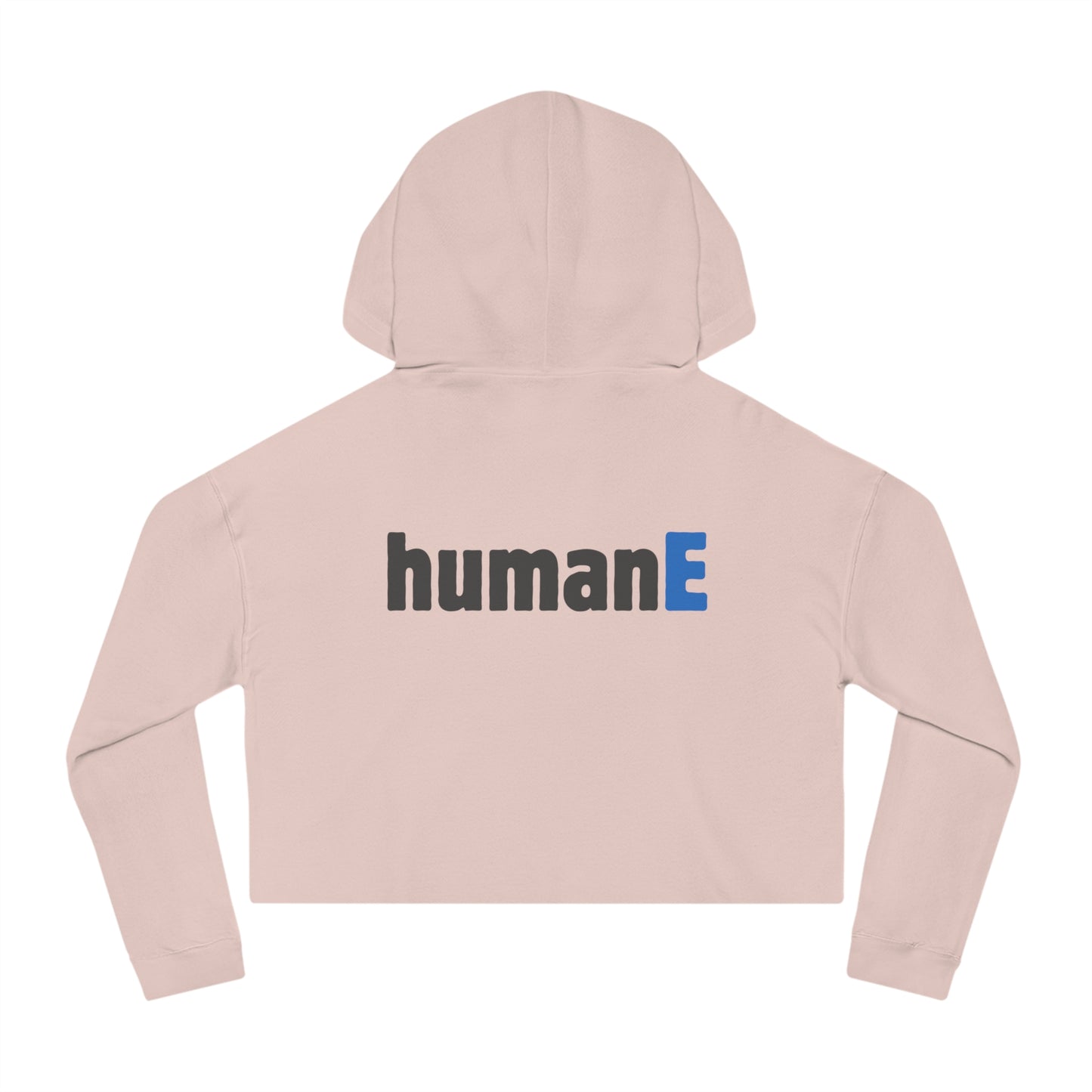 Women’s Cropped Hooded Sweatshirt | humanE (Back print)