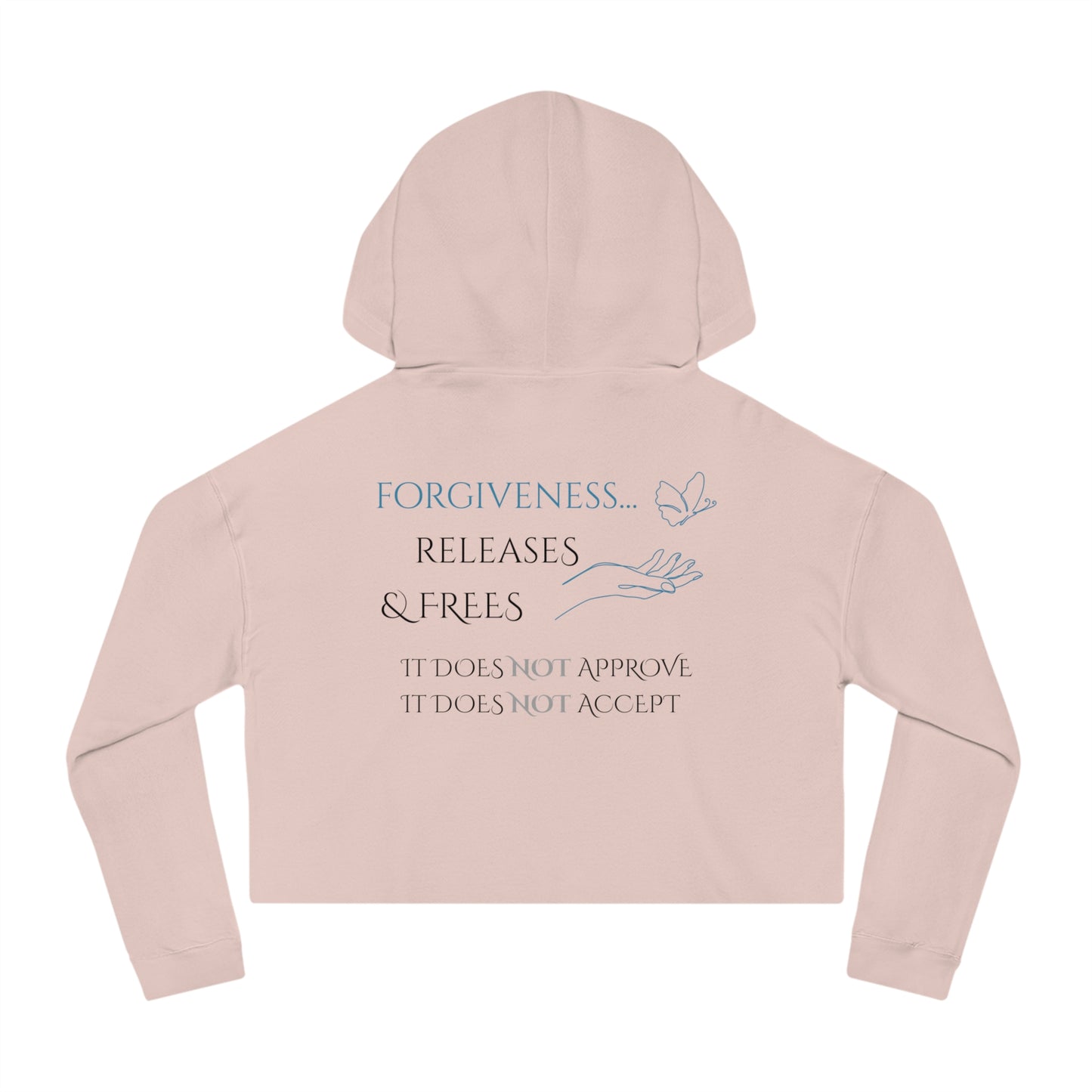 Women’s Cropped Hooded Sweatshirt | Forgiveness (Back print)