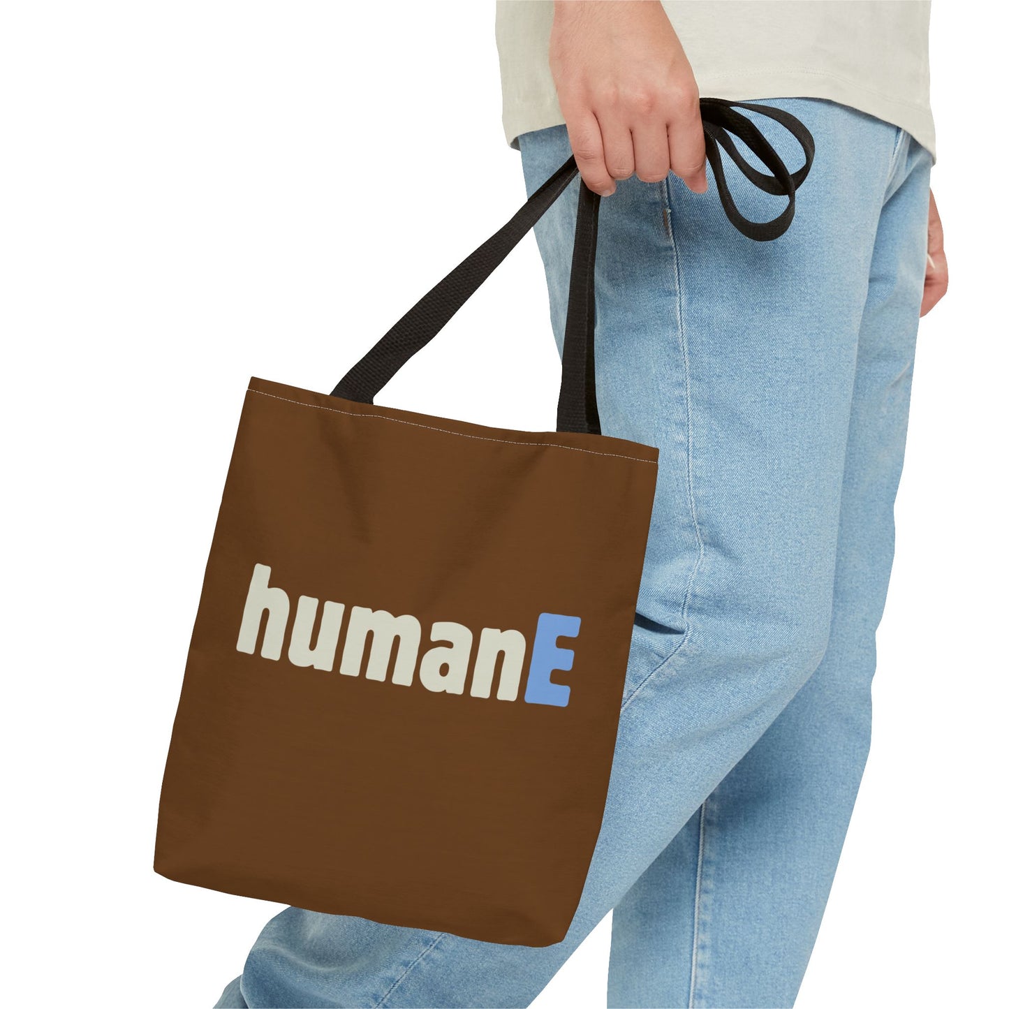 Tote Bag (Brown) | humanE | Design for Book Lovers, Students, Teachers, Gifts, Everyday Use