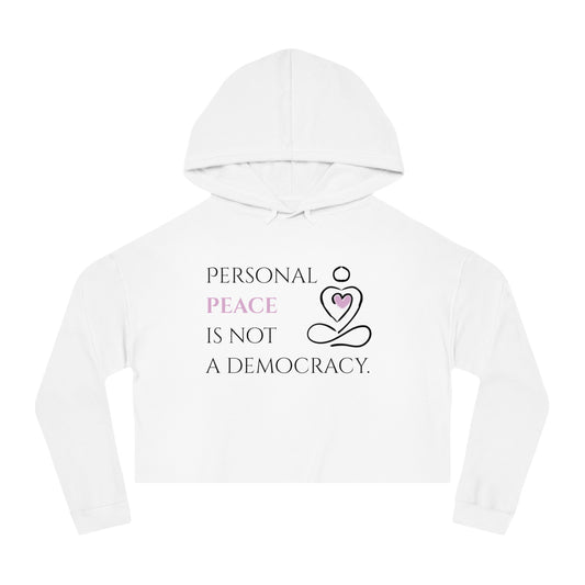 Women’s Cropped Hooded Sweatshirt | Peace (Front print)