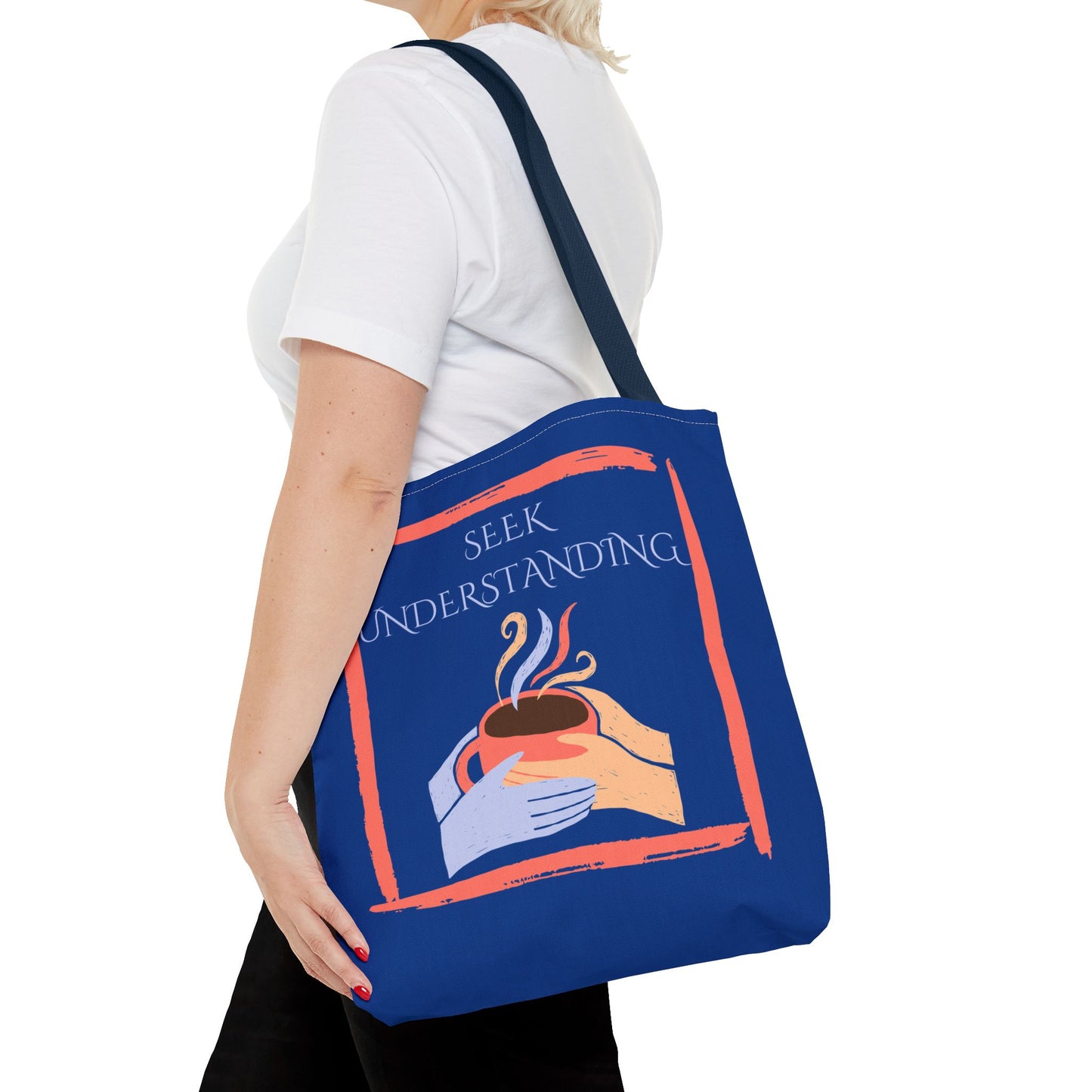 Tote Bag (Blue) | Understanding | Design for Book Lovers, Students, Teachers, Gifts, Everyday Use