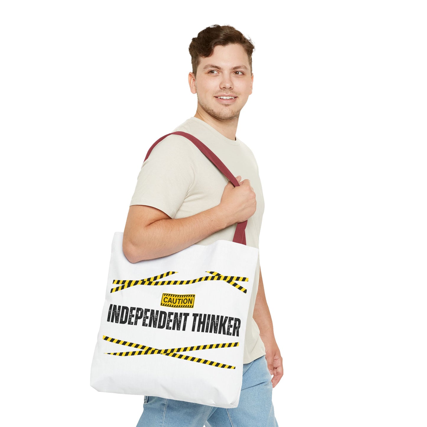 Tote Bag (White) | Independent Thinker | Design for Book Lovers, Students, Teachers, Gifts, Everyday Use