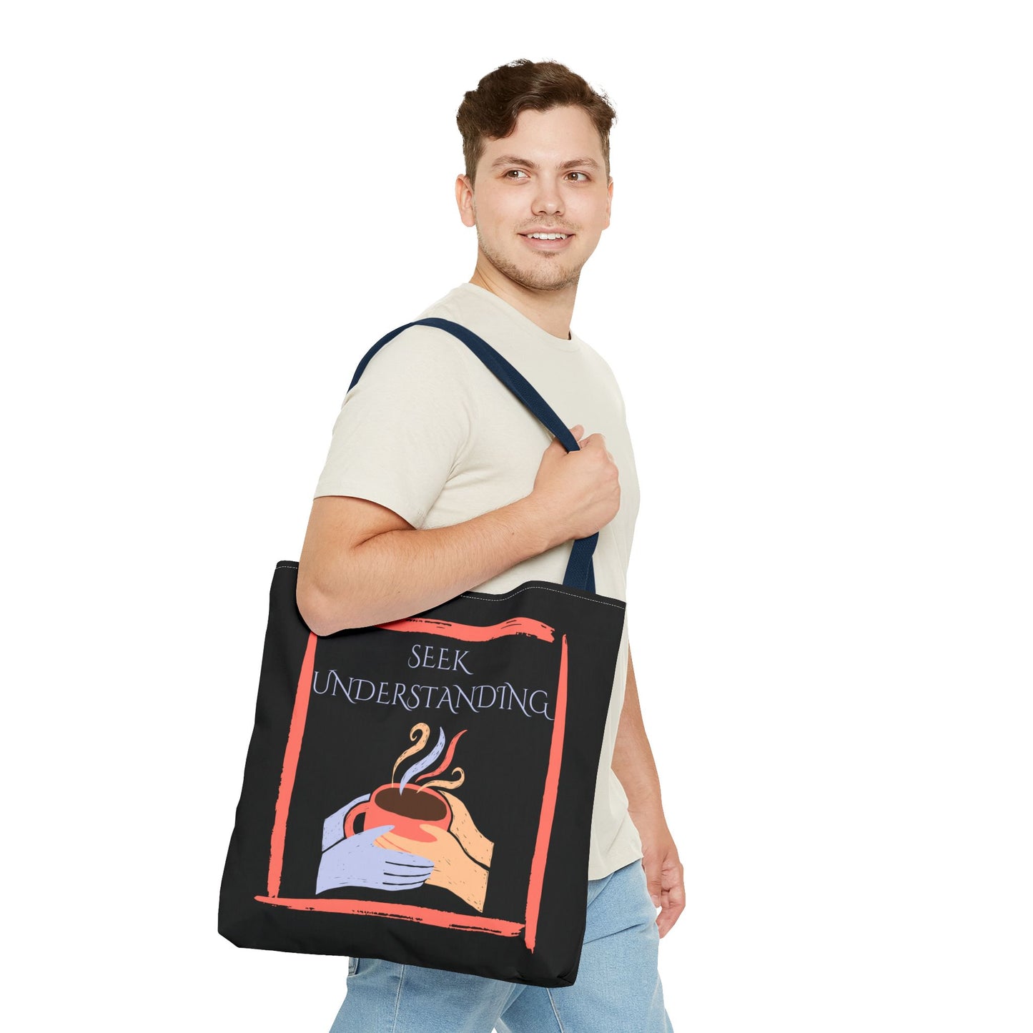 Tote Bag (Black) | Understanding | Design for Book Lovers, Students, Teachers, Gifts, Everyday Use