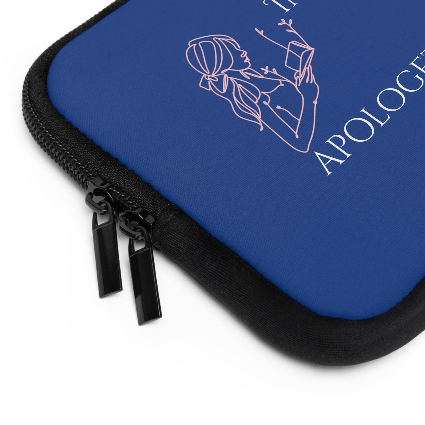 Laptop Sleeve (Blue) | Insatiably Curious | Stylish Tech Case, Gift for Students, Writers, Creatives, Gender-Neutral Design, Unique Laptop Pouch