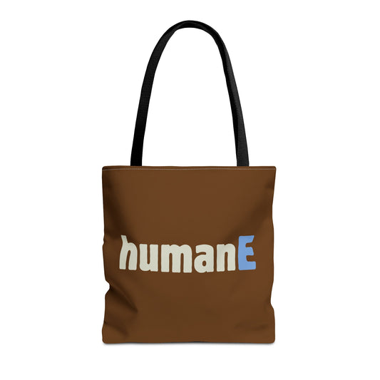 Tote Bag (Brown) | humanE | Design for Book Lovers, Students, Teachers, Gifts, Everyday Use