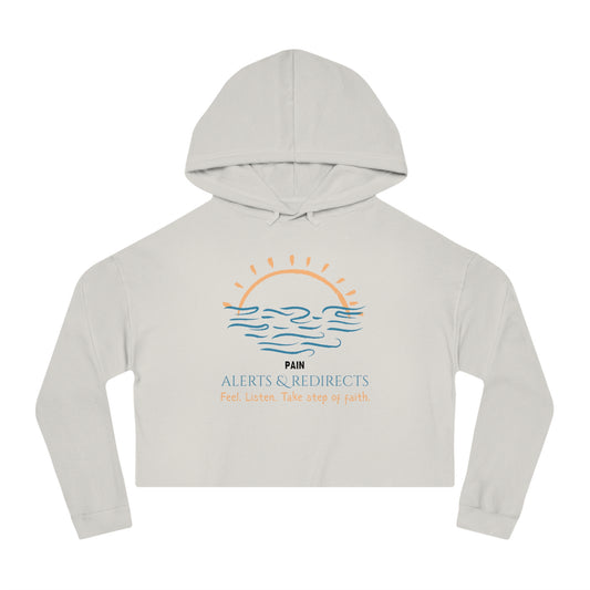 Women’s Cropped Hooded Sweatshirt | Redirect (Front print)