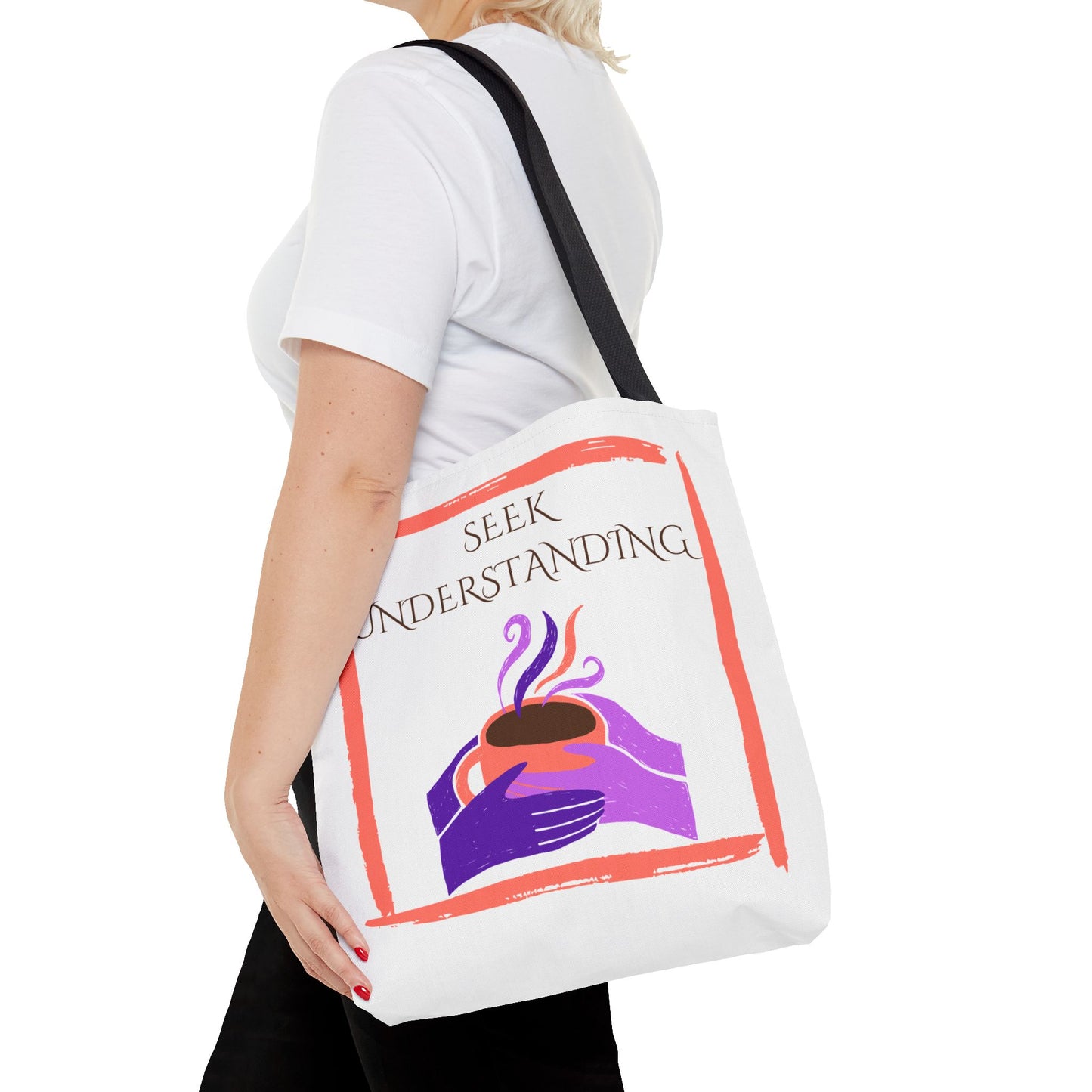 Tote Bag (White) | Understanding | Design for Book Lovers, Students, Teachers, Gifts, Everyday Use