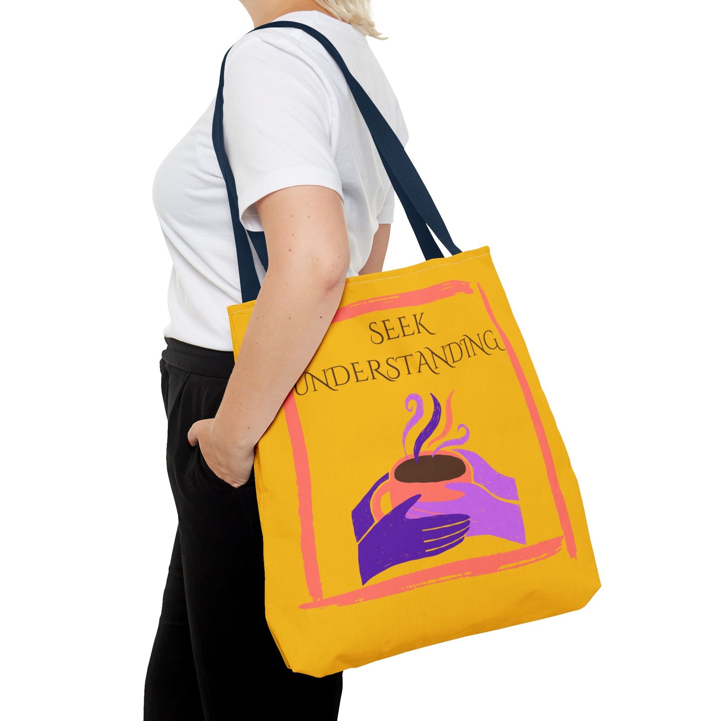 Tote Bag (Yellow) | Understanding | Design for Book Lovers, Students, Teachers, Gifts, Everyday Use