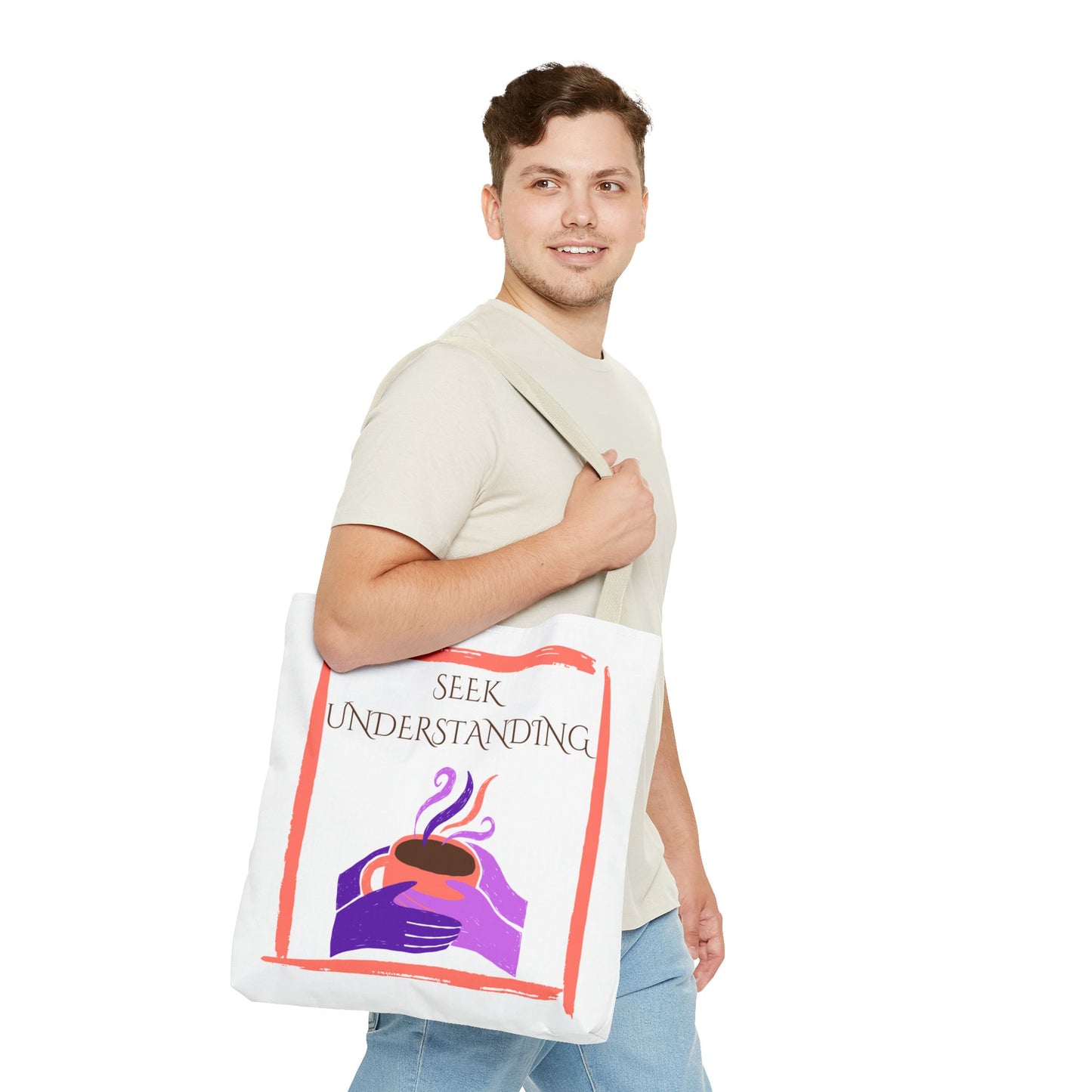 Tote Bag (White) | Understanding | Design for Book Lovers, Students, Teachers, Gifts, Everyday Use
