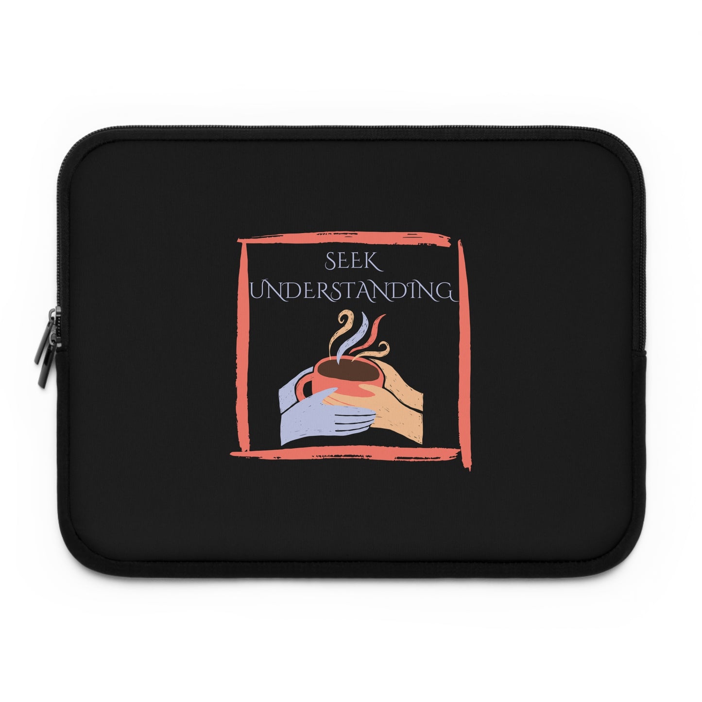 Laptop Sleeve (Black) | Understanding | Stylish Tech Case, Gift for Students, Writers, Creatives, Gender-Neutral Design, Unique Laptop Pouch