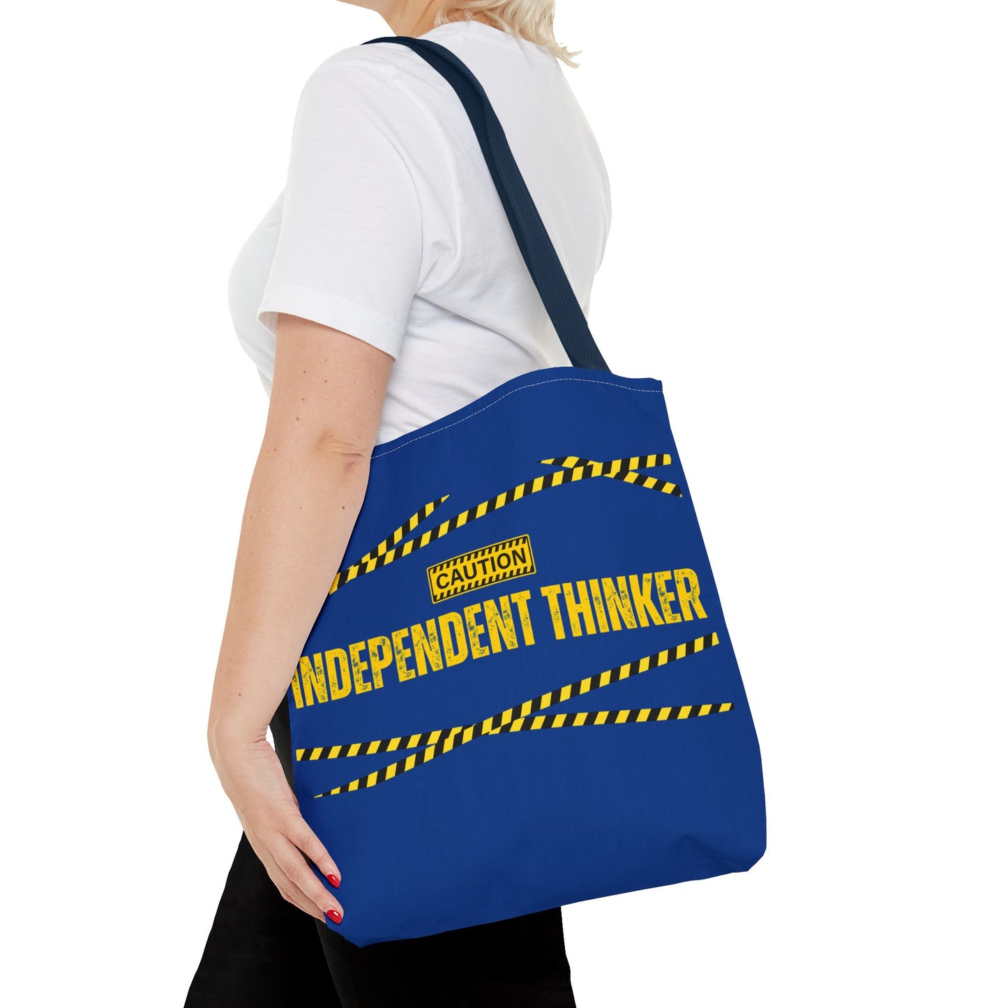 Tote Bag (Blue) | Independent Thinker | Design for Book Lovers, Students, Teachers, Gifts, Everyday Use