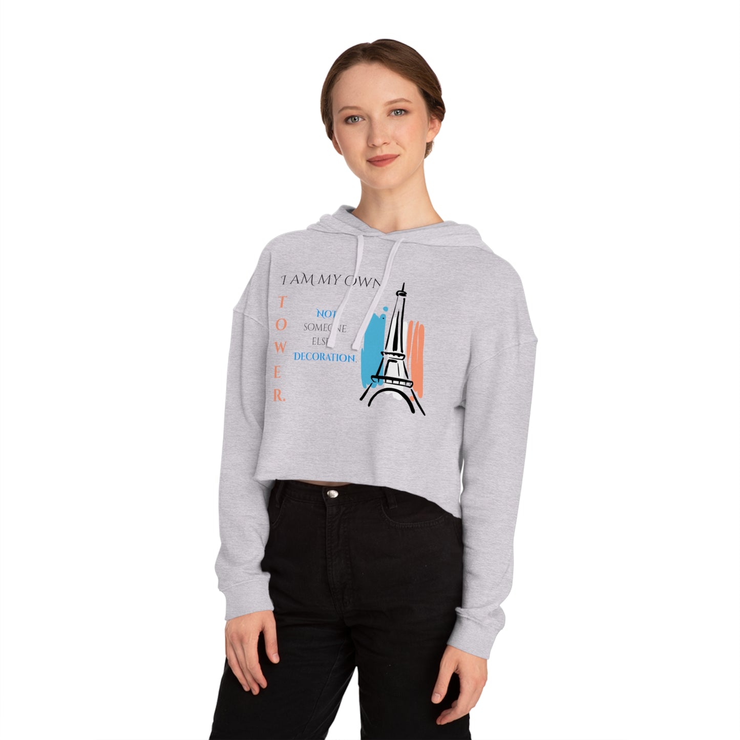 Women’s Cropped Hooded Sweatshirt | Tower (Front print)