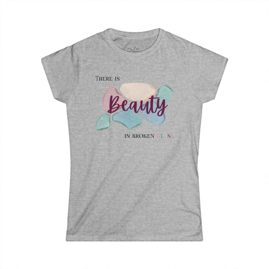 Women's Graphic T-Shirt | Beauty in Broken Glass | Casual Everyday Wear
