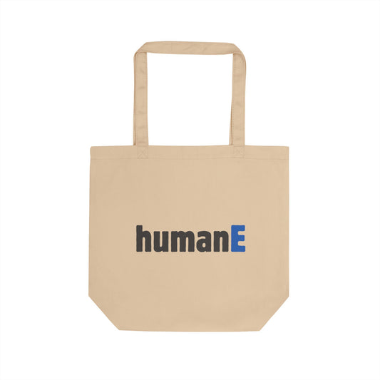 Eco-Friendly Tote Bag (Natural, Black) - humanE | Reusable Shopping Bag, Beach Bag, Gift Bag, Grocery Tote